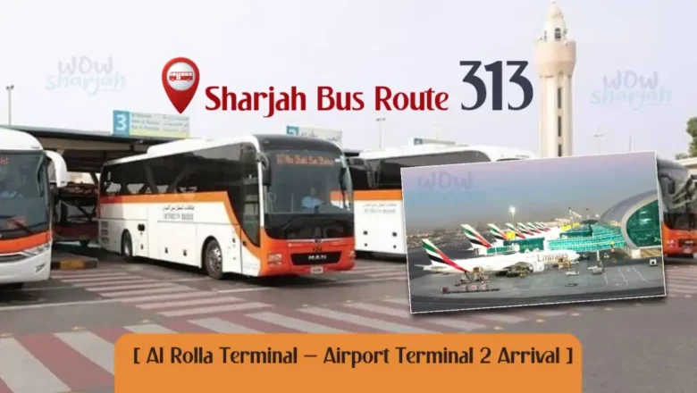 Sharjah Bus Route 313 [Al Rolla Terminal – Airport Terminal 2 Arrival]