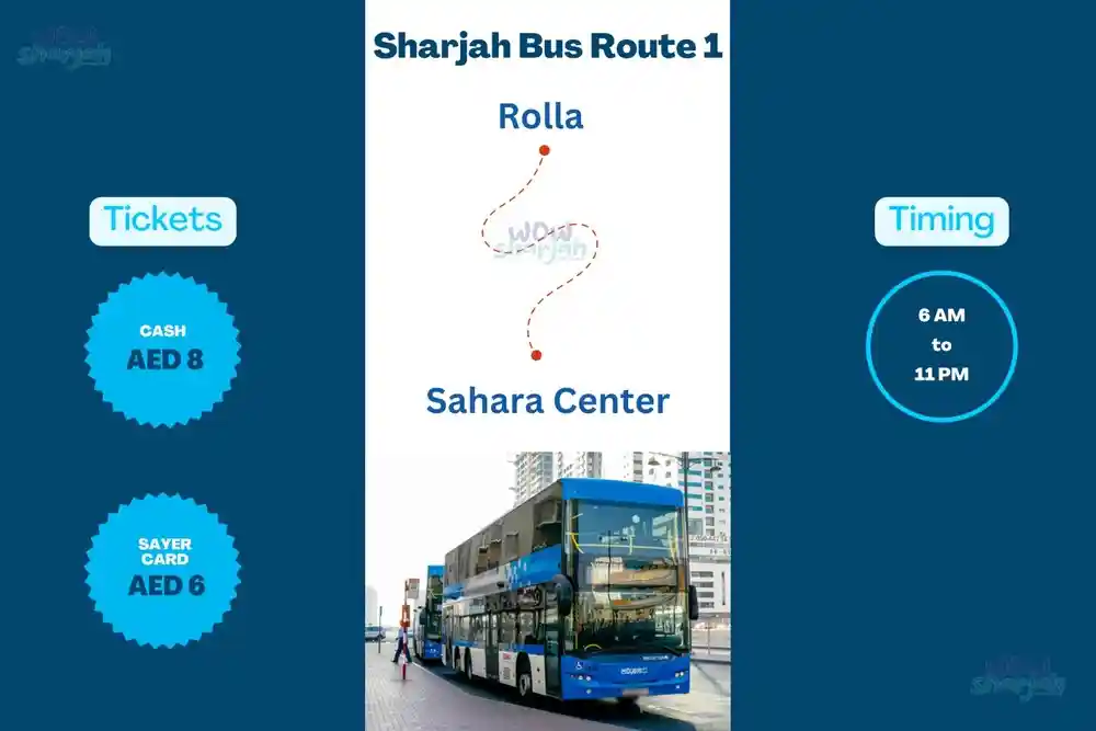Sharjah-Bus-Route1-Rolla - Sahara-Centre