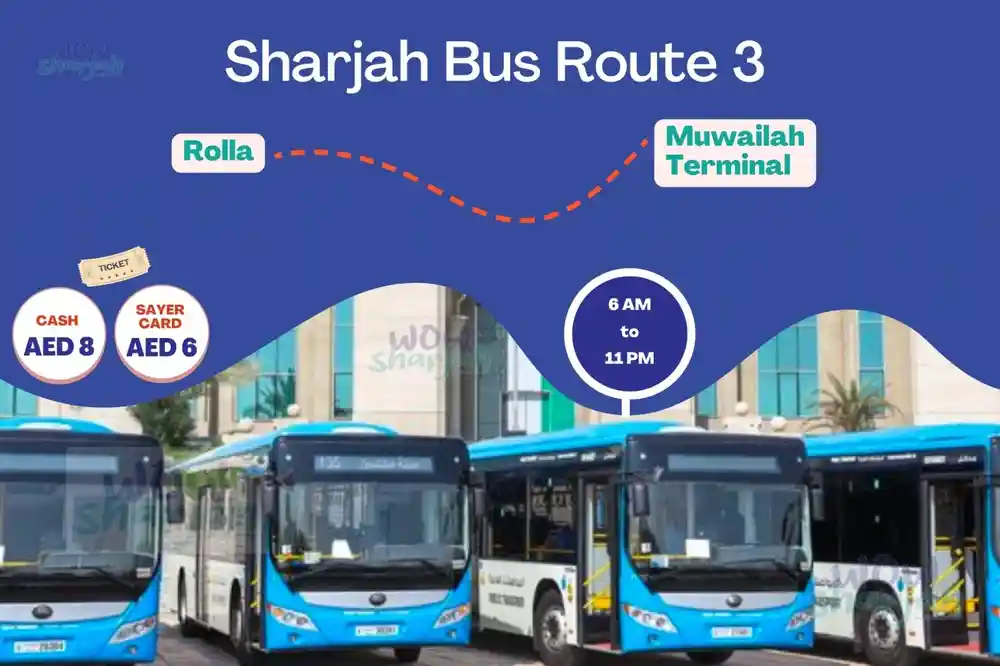 Sharjah-Bus-Route-3-Rolla -Mowaileh Terminal