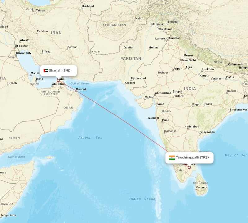 Sharjah to Trichy flight